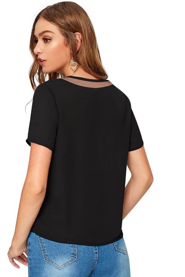 Black Half Sleeve T-Shirt - Image 4