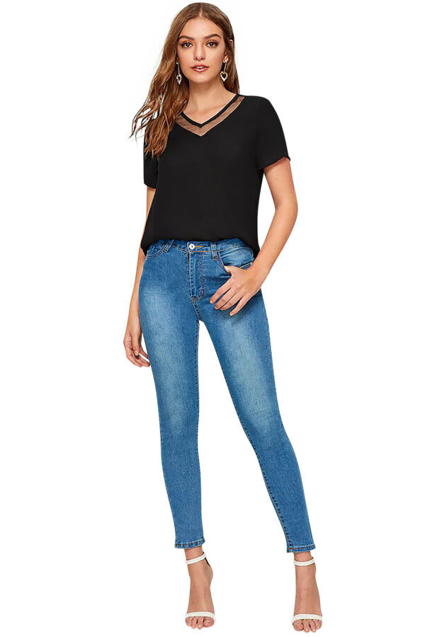 Black Half Sleeve T-Shirt - Image 5