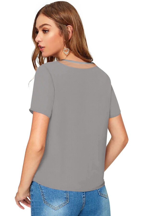 Grey Half Sleeve T-Shirt - Image 4