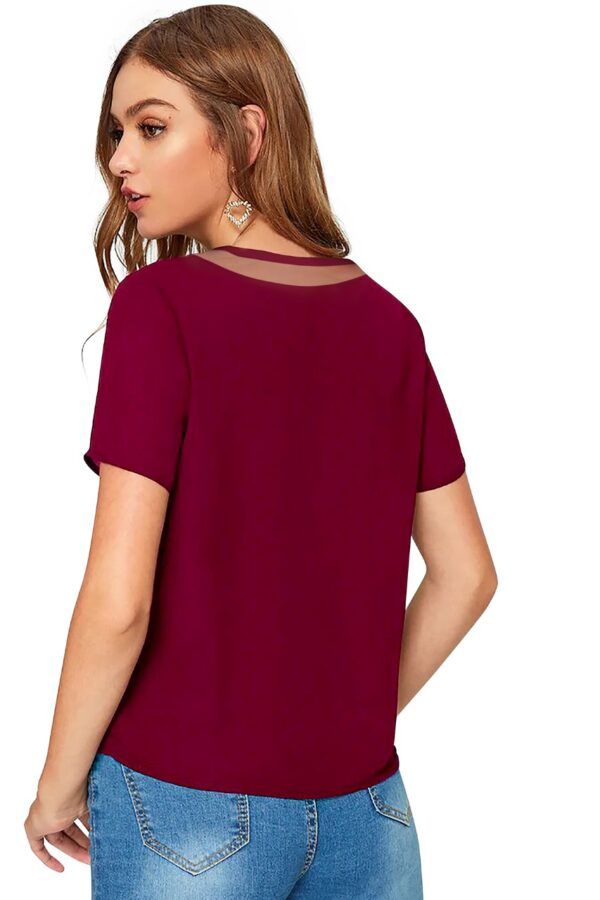 Maroon Half Sleeve T-Shirt - Image 4