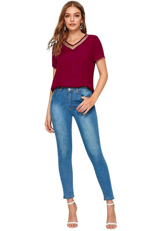 Maroon Half Sleeve T-Shirt - Image 5