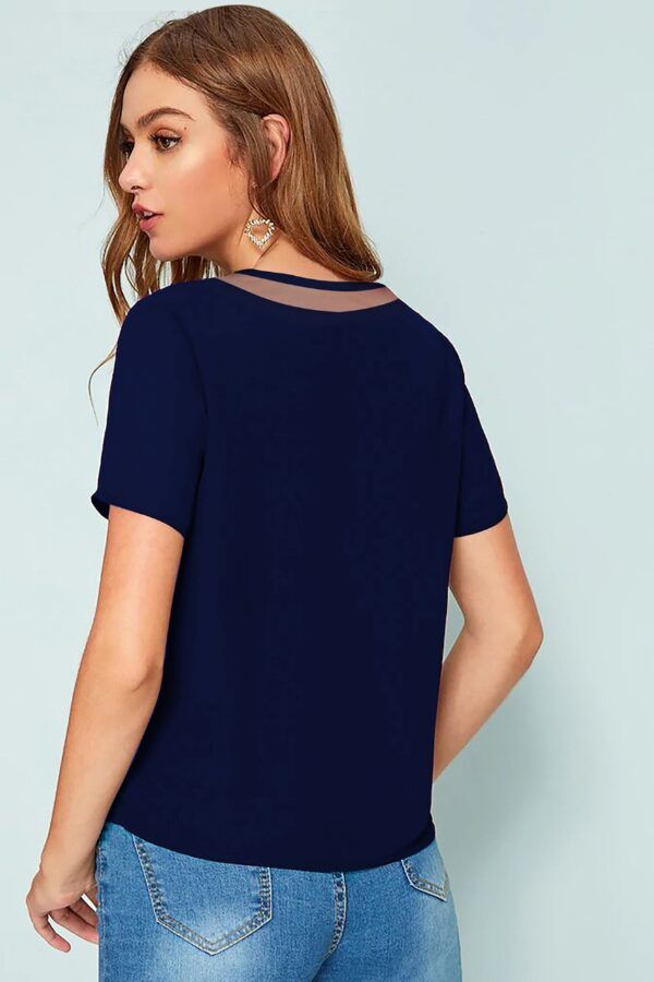 Navy Blue Half Sleeve T-Shirt - Image 4