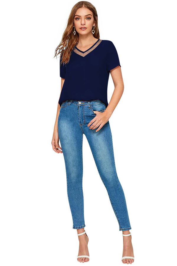 Navy Blue Half Sleeve T-Shirt - Image 5