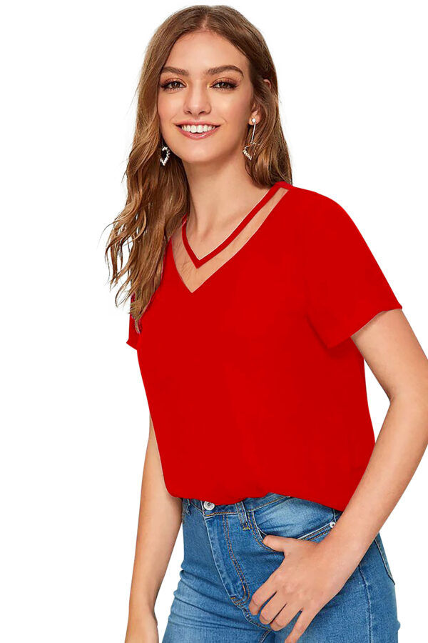 Red Half Sleeve T-Shirt - Image 2