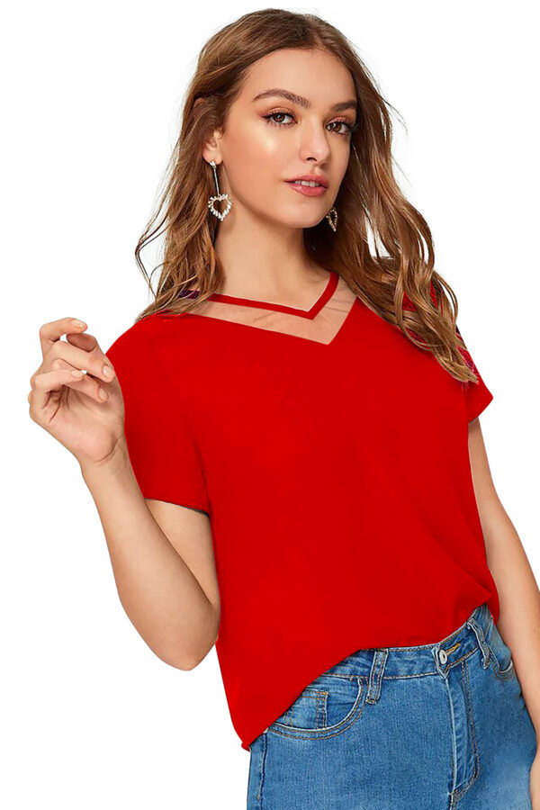Red Half Sleeve T-Shirt - Image 3