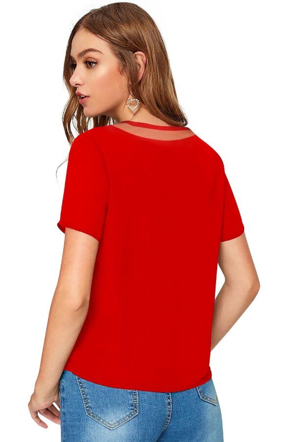 Red Half Sleeve T-Shirt - Image 4