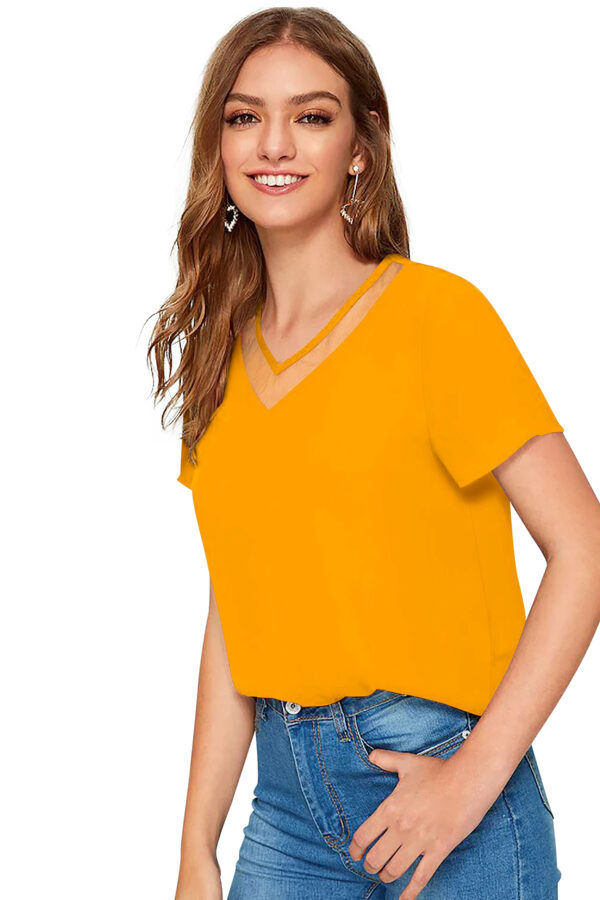 Yellow Half Sleeve T-Shirt - Image 2