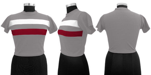 Grey & Maroon Half Sleeve Top - Image 5