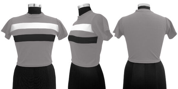 Grey & Black Half Sleeve Top - Image 5