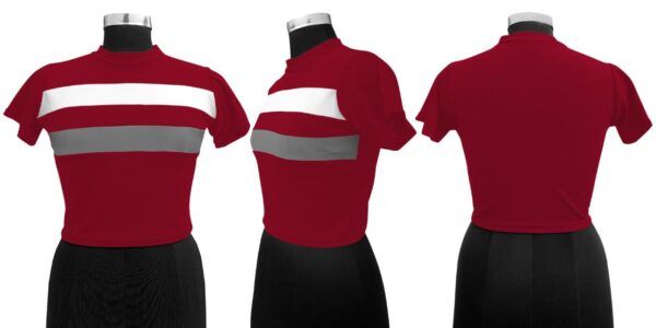 Maroon & Grey Half Sleeve Top - Image 5