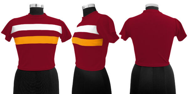 Maroon & Yellow Half Sleeve Top - Image 5