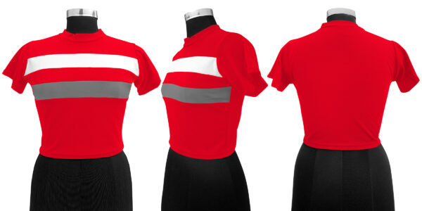 Red & Grey Half Sleeve Top - Image 5