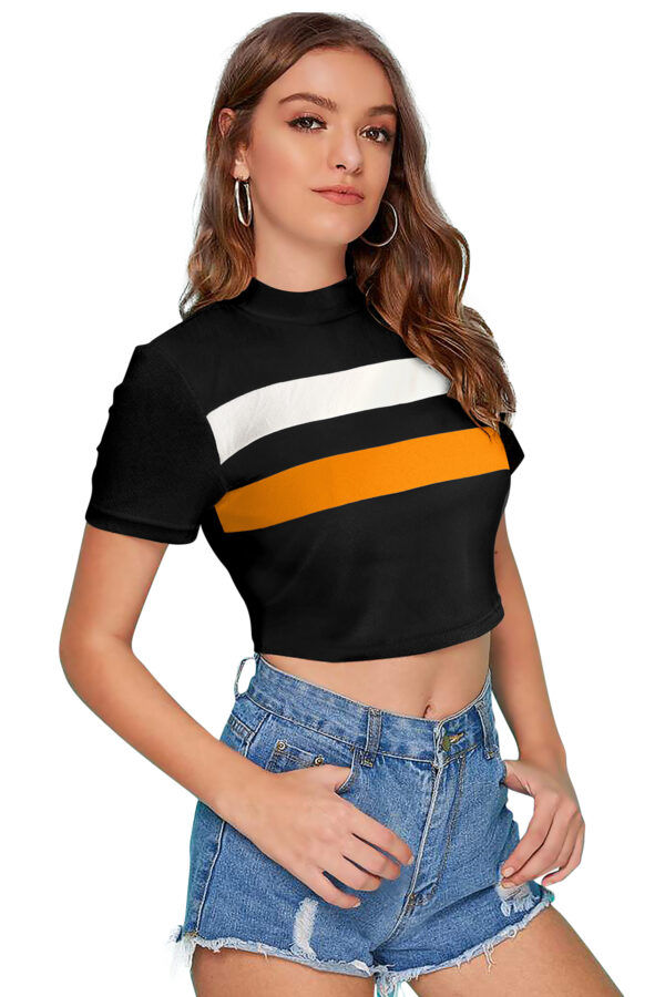 Black & Yellow Half Sleeve Top - Image 2