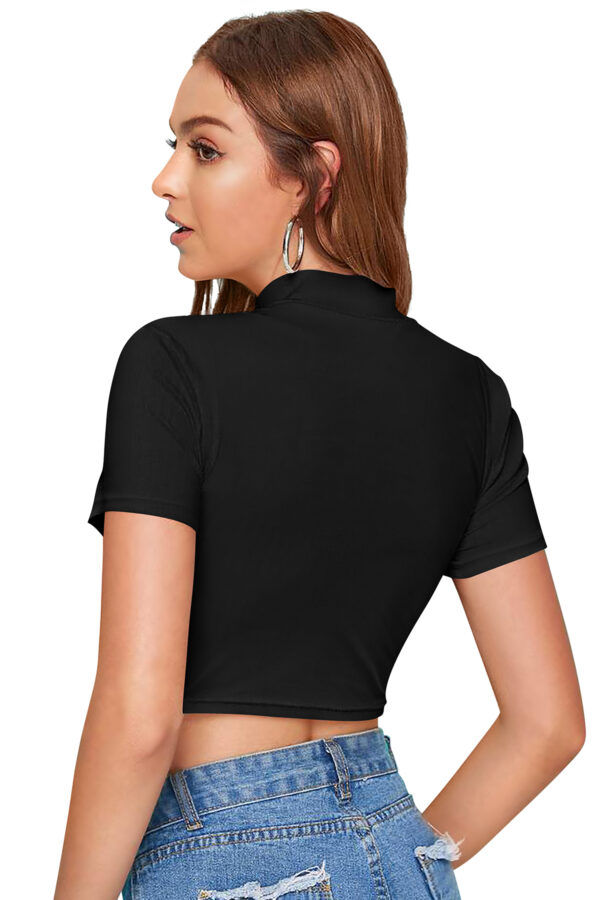 Black & Peach Half Sleeve Top - Image 4