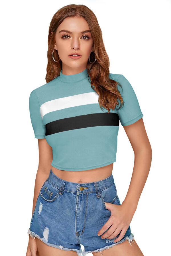 Pista & Black Half Sleeve Top - Image 2