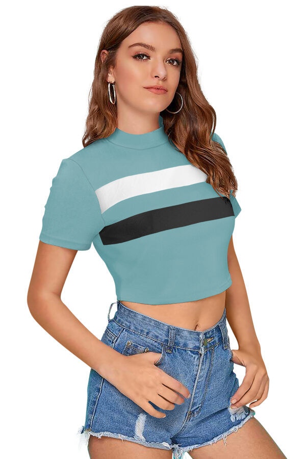 Pista & Black Half Sleeve Top - Image 3