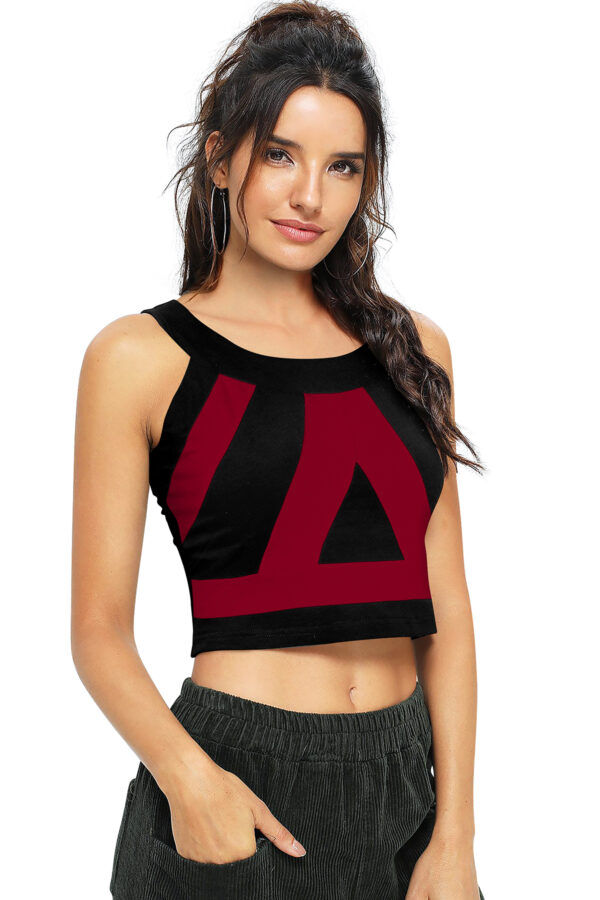 Sleeveless Maroon Round Neck Top - Image 2
