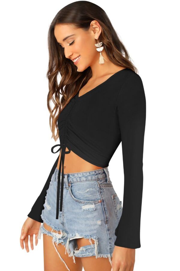 Black Bell Sleeves Top - Image 5