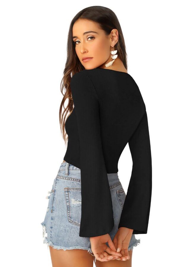 Black Bell Sleeves Top - Image 7