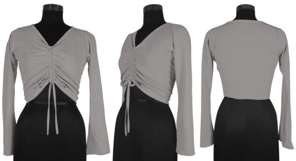 Grey Bell Sleeves Top - Image 8
