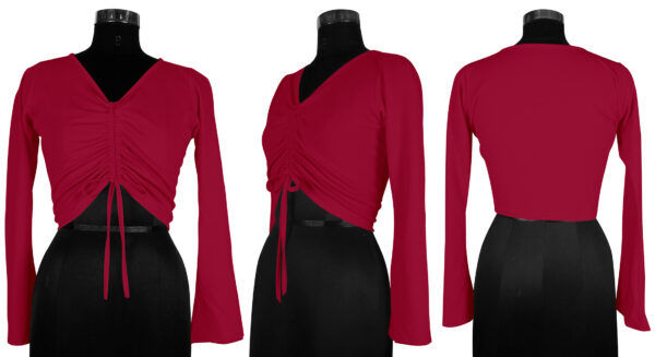 Maroon Bell Sleeves Top - Image 8