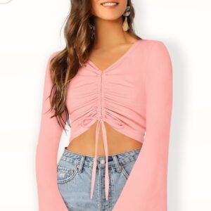 Peach Bell Sleeves Top