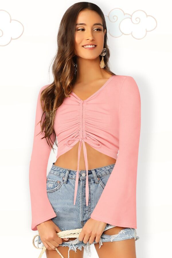 Peach Bell Sleeves Top