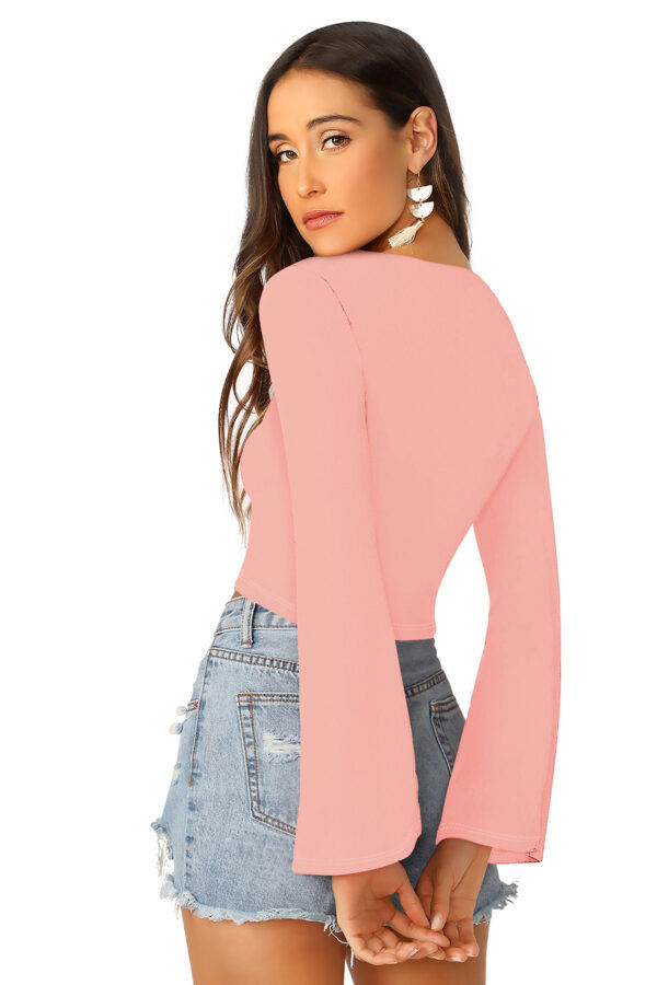 Peach Bell Sleeves Top - Image 7