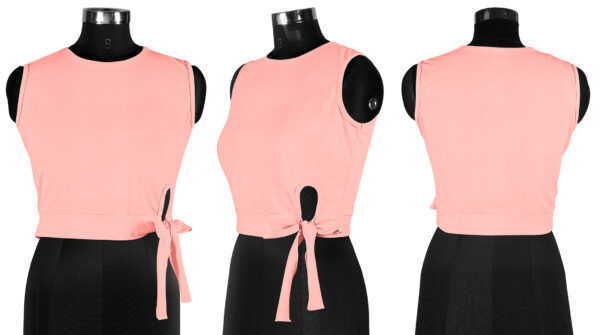 Peach Sleeveless Round Neck Top - Image 5