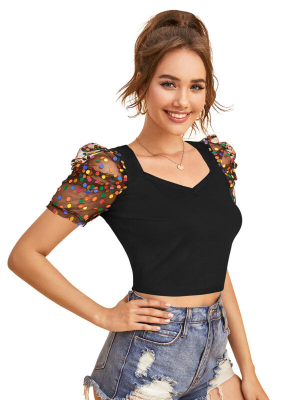 Black Short Sleeves Top - Image 2