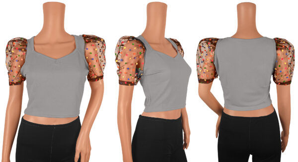 Grey Short Sleeves Top - Image 6