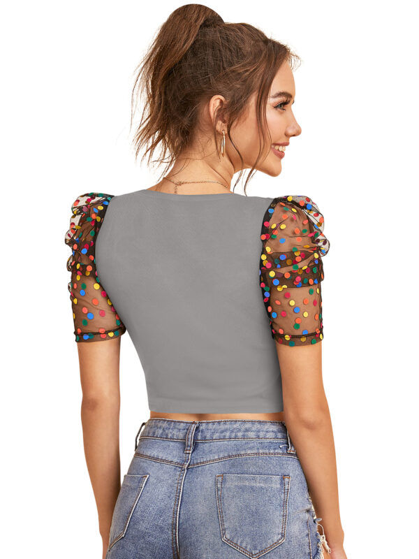 Grey Short Sleeves Top - Image 4