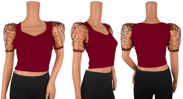 Maroon Short Sleeves Top - Image 6