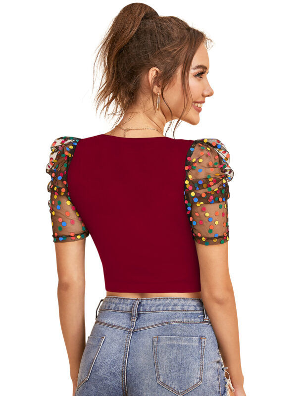 Maroon Short Sleeves Top - Image 4
