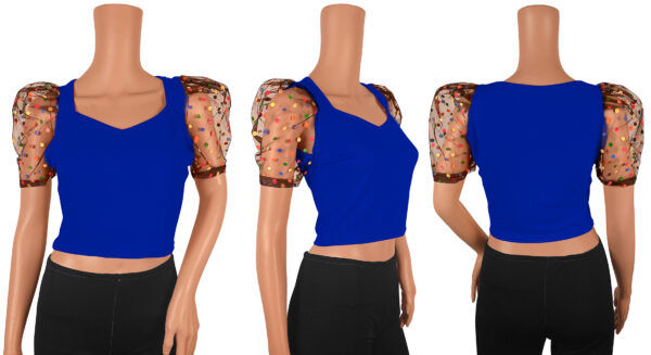Royal Blue Short Sleeves Top - Image 6