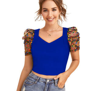 Royal Blue Short Sleeves Top