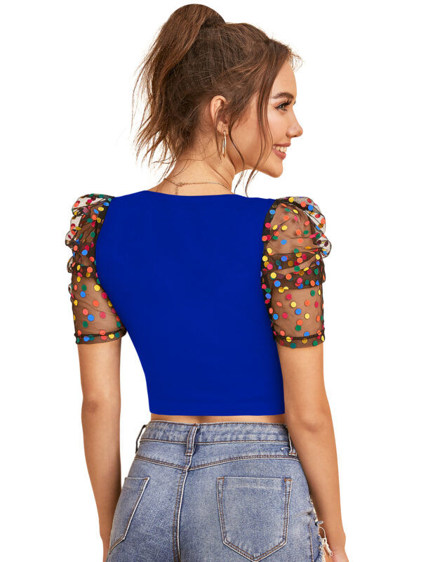 Royal Blue Short Sleeves Top - Image 4