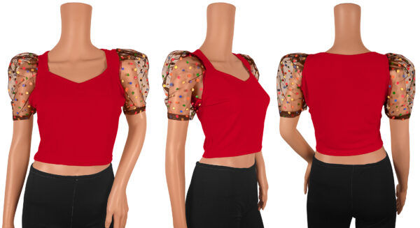 Red Short Sleeves Top - Image 6