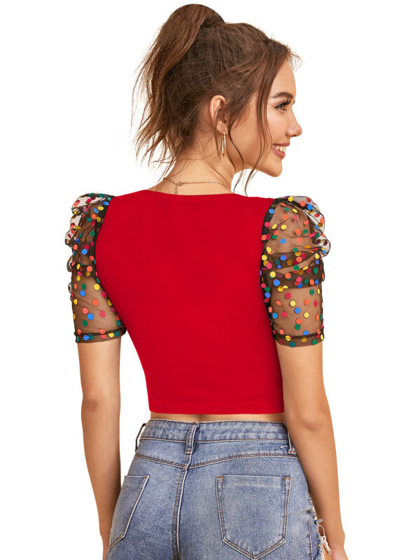 Red Short Sleeves Top - Image 4