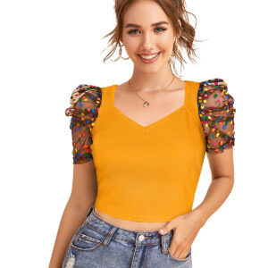 Yellow Short Sleeves Top
