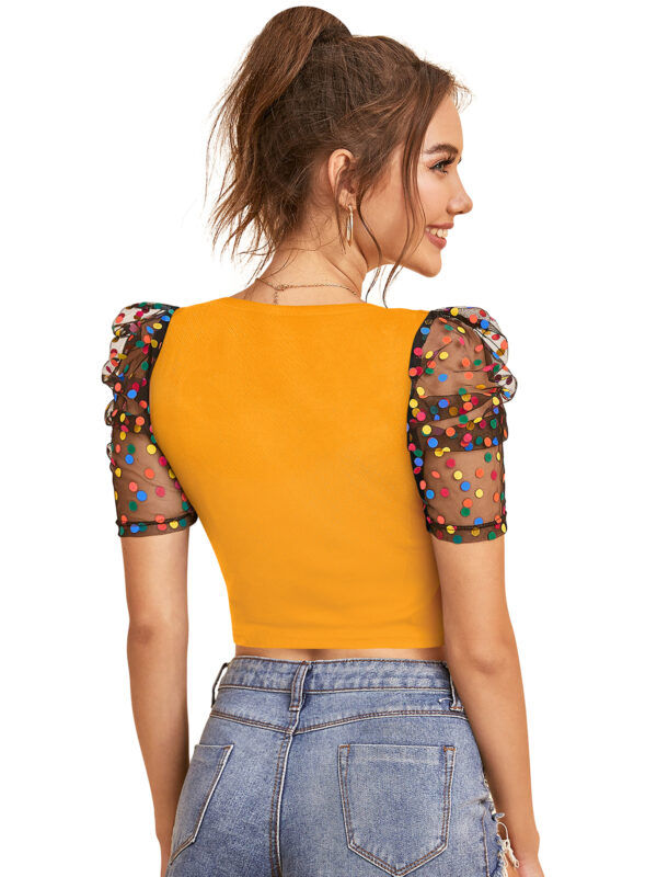 Yellow Short Sleeves Top - Image 4