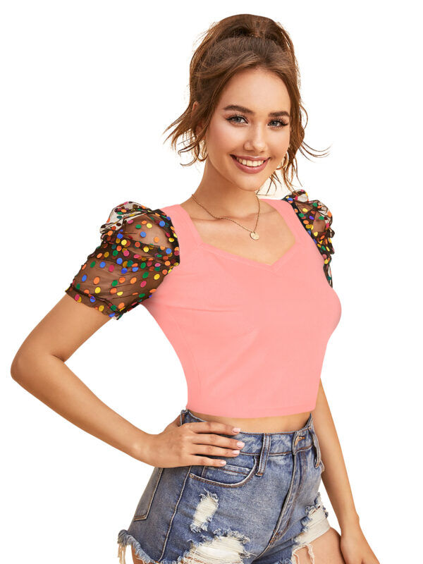 Peach Short Sleeves Top - Image 2