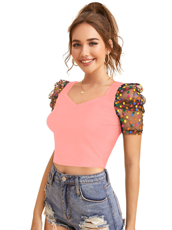 Peach Short Sleeves Top - Image 3