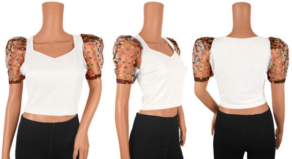 White Short Sleeves Top - Image 6