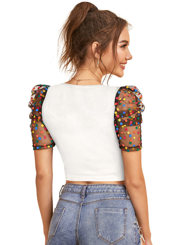 White Short Sleeves Top - Image 4