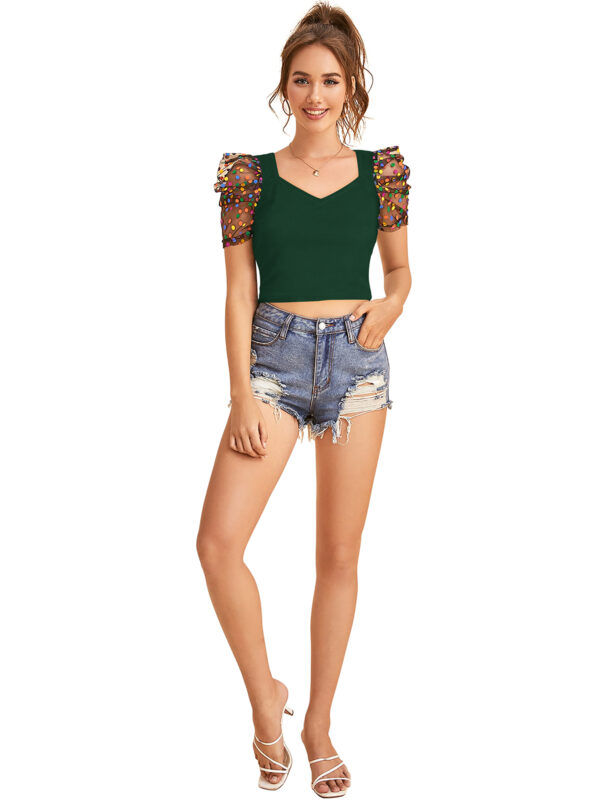 Green Short Sleeves Top - Image 5