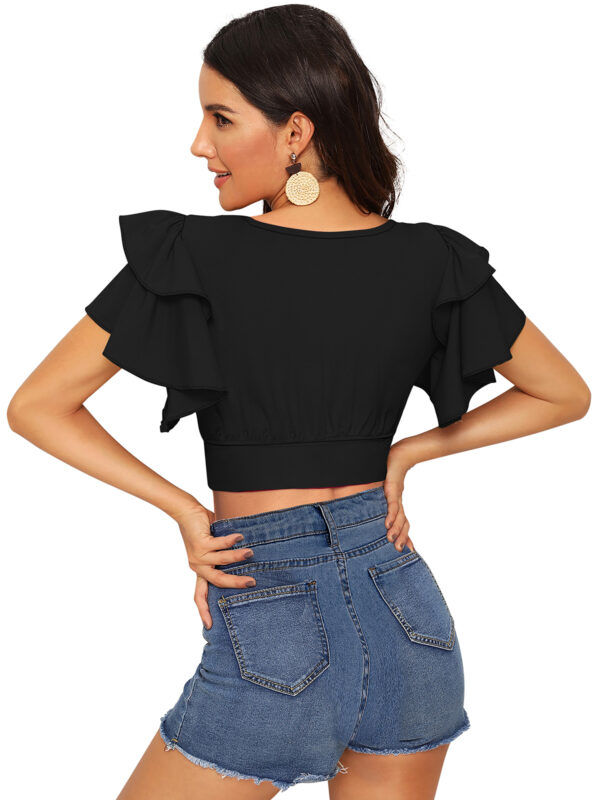 Black Round Neck Tops - Image 4