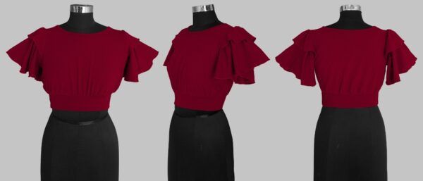 Maroon Round Neck Tops - Image 6