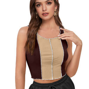 Coffee Sleeveless Top