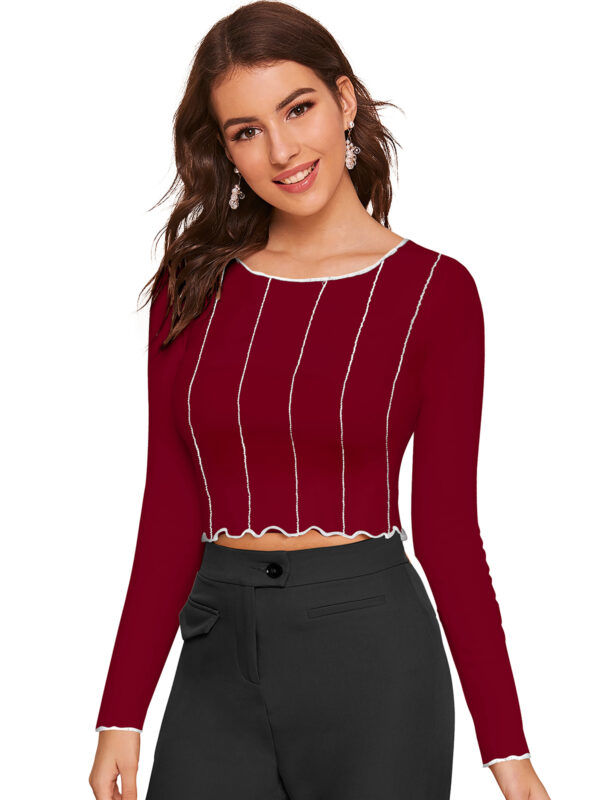 Full Sleeves Maroon Top - Image 3